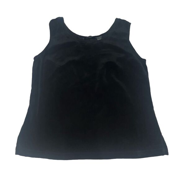 Mel & Lisa 100% Silk Black Tank Tops W Darts Medium - Picture 1 of 6